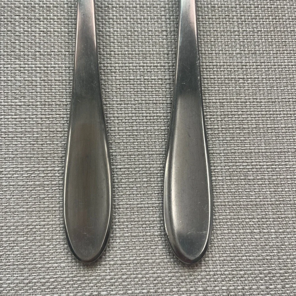 3 Sets of Serving Utensils (Spoons and Forks) Silver Stainless Steel Mixed‎ Lot